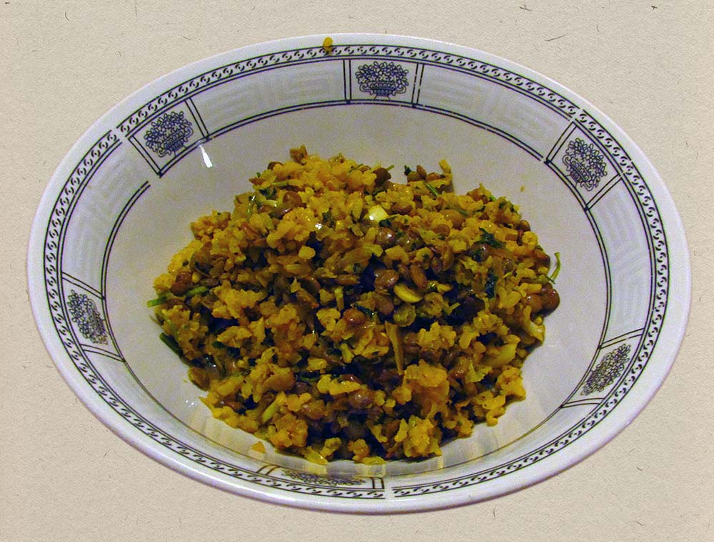 מתכון מג'דרה – אורז מלא עם עדשים
